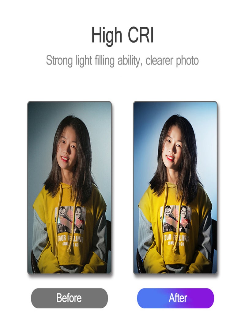 Manbily 8W Fill Light Selfie Camera Lamp with Magnetic Adsorption USB Powered Adjustable Brightness Dimmable/ Color Temperature Changing for Live Show Taking Pictures - Image 4